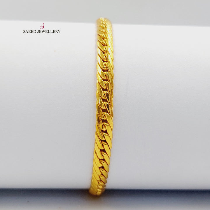 21K اسوارة جنزير مبسط-مجوهرات الشيخ سعيد-Saeed Jewelry 