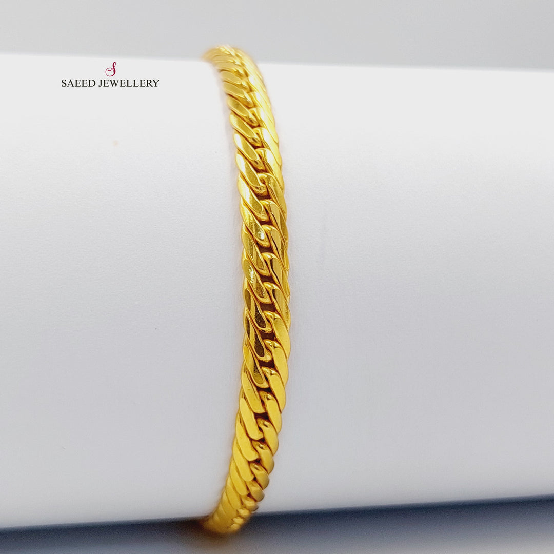 21K اسوارة جنزير مبسط-مجوهرات الشيخ سعيد-Saeed Jewelry 