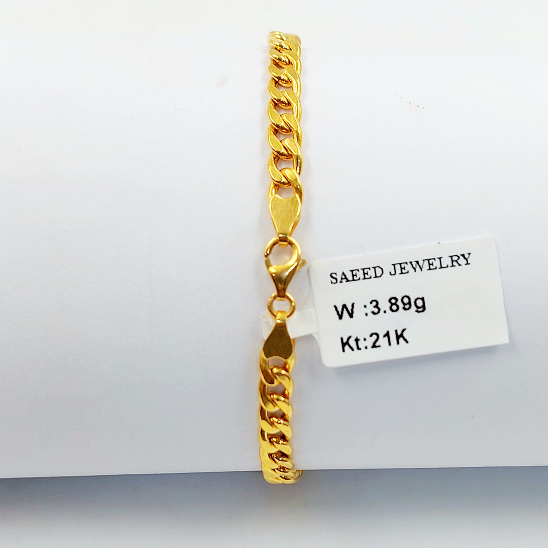 21K اسوارة جنزير مبسط-مجوهرات الشيخ سعيد-Saeed Jewelry 