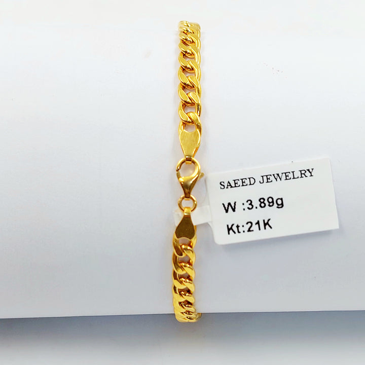 21K اسوارة جنزير مبسط-مجوهرات الشيخ سعيد-Saeed Jewelry 