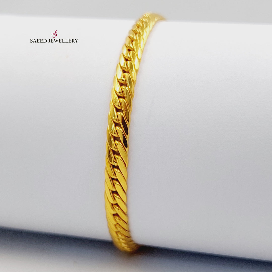 21K اسوارة جنزير مبسط-مجوهرات الشيخ سعيد-Saeed Jewelry 