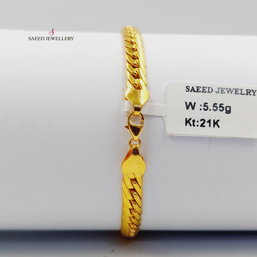 21K اسوارة جنزير مبسط-مجوهرات الشيخ سعيد-Saeed Jewelry 