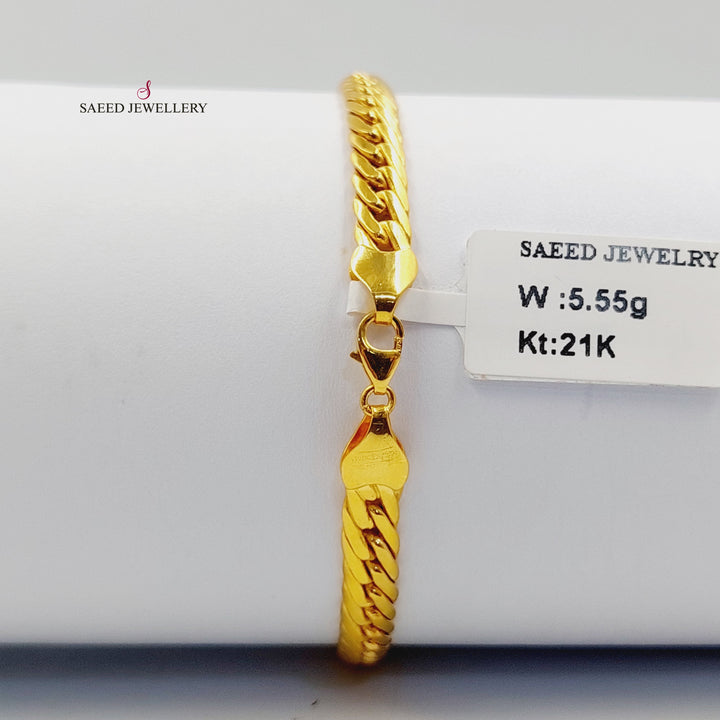 21K اسوارة جنزير مبسط-مجوهرات الشيخ سعيد-Saeed Jewelry 