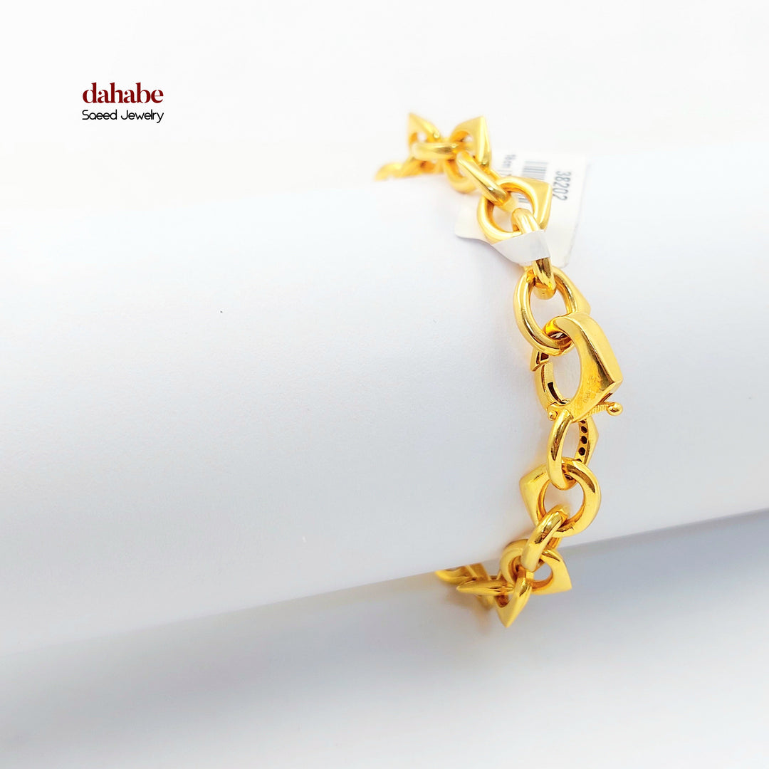 21K اسوارة جنزير قلب-مجوهرات الشيخ سعيد-Saeed Jewelry 