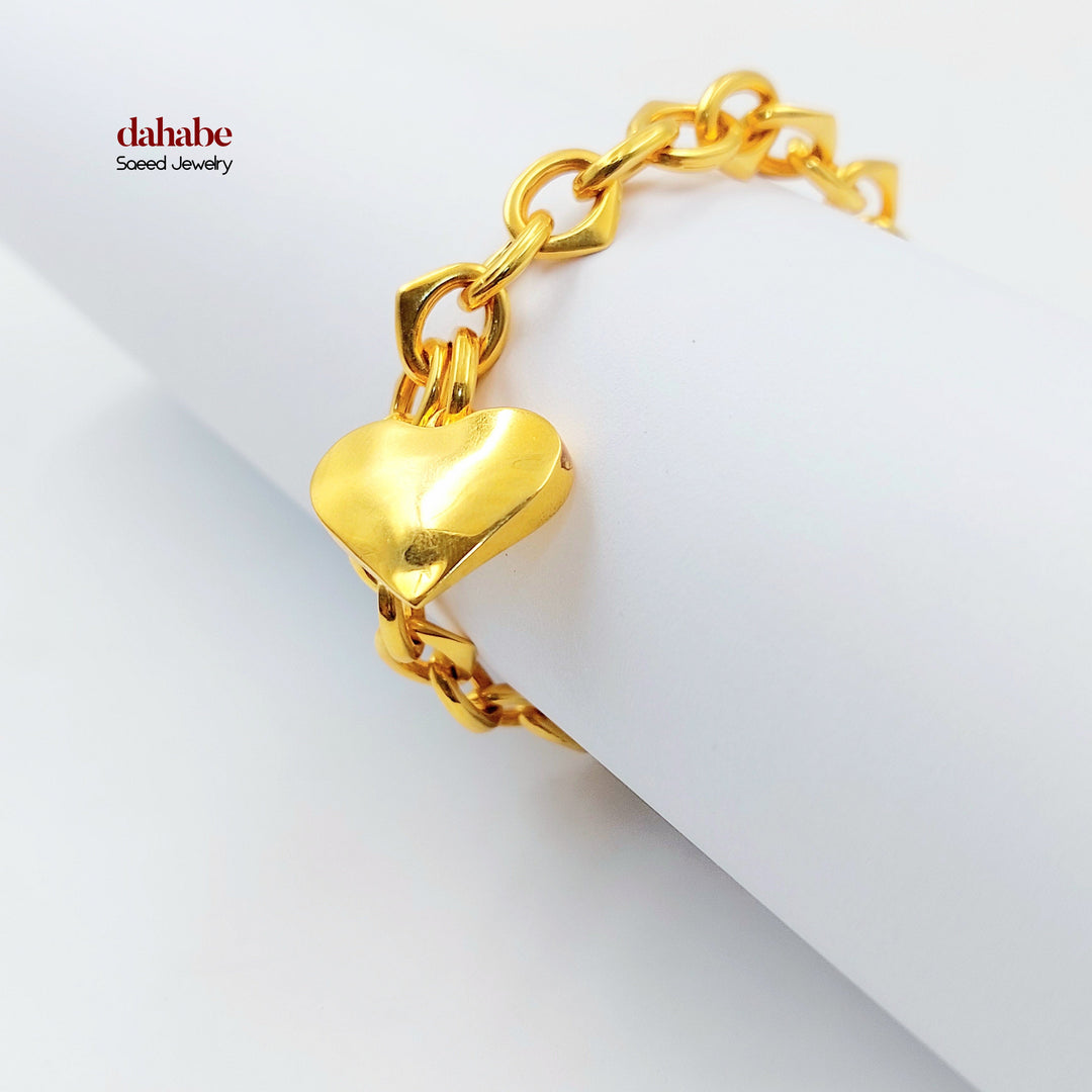 21K اسوارة جنزير قلب-مجوهرات الشيخ سعيد-Saeed Jewelry 