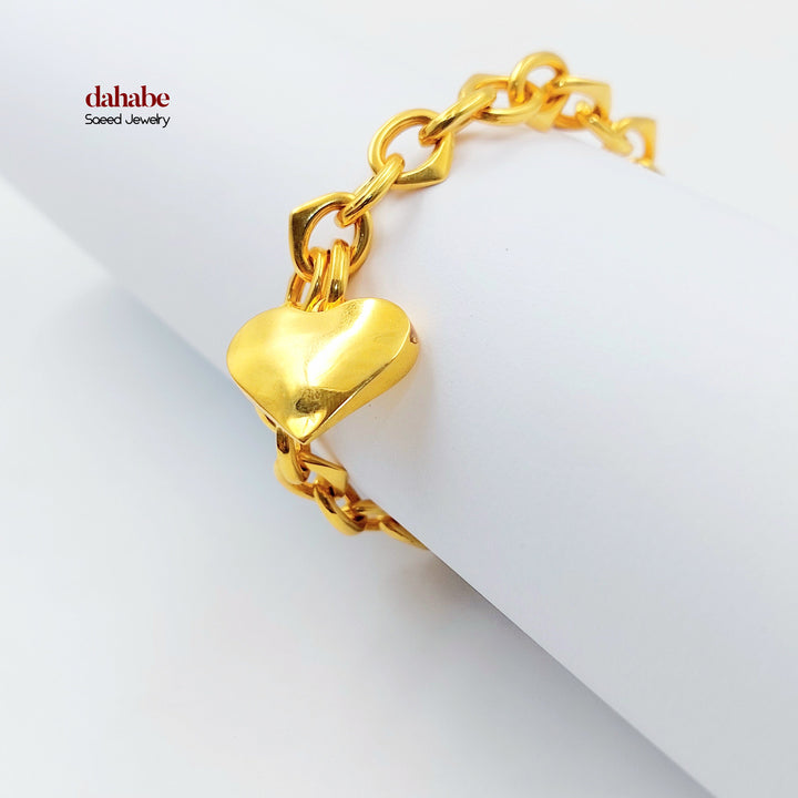 21K اسوارة جنزير قلب-مجوهرات الشيخ سعيد-Saeed Jewelry 
