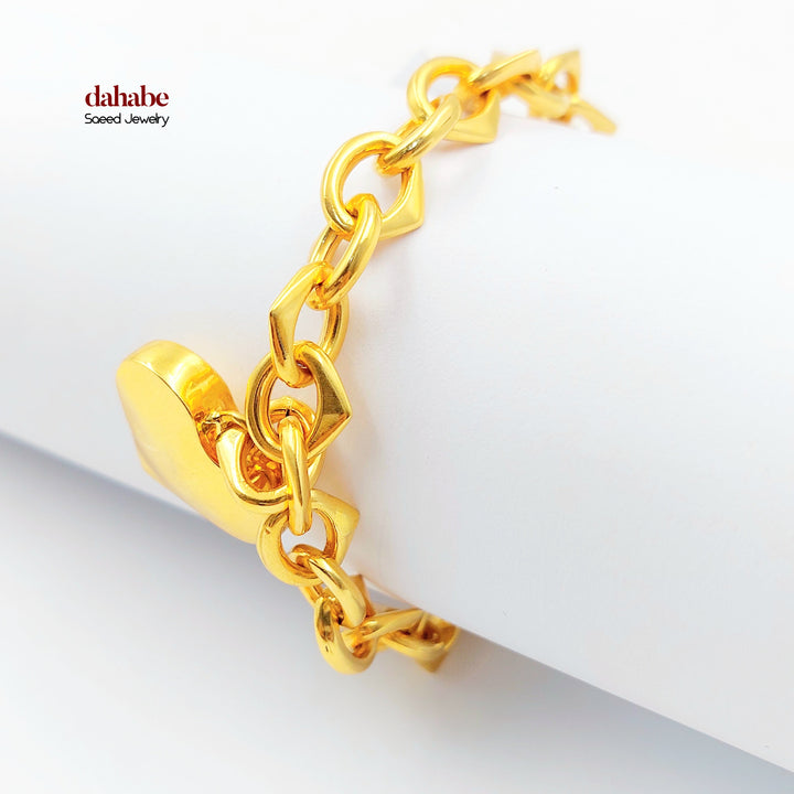 21K اسوارة جنزير قلب-مجوهرات الشيخ سعيد-Saeed Jewelry 