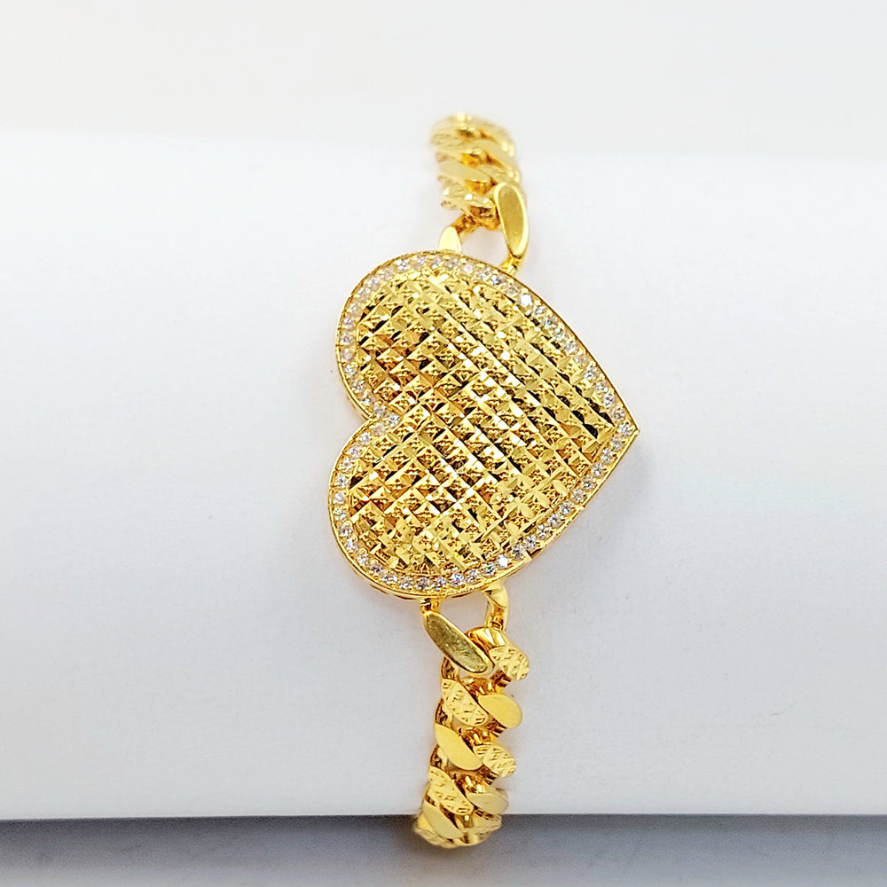 21K اسوارة جنزير قلب-مجوهرات الشيخ سعيد-Saeed Jewelry 