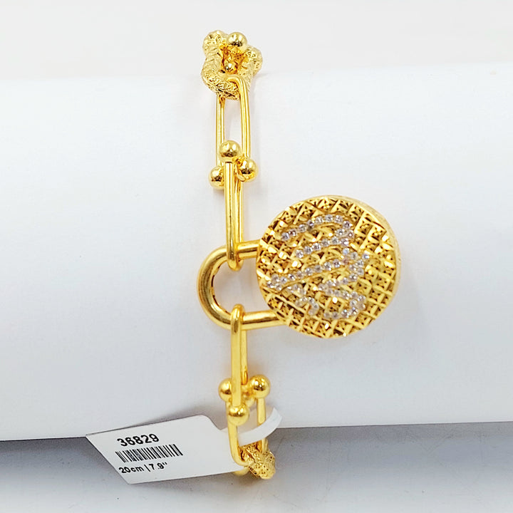 21K اسوارة بيبر كليب اسلامي-مجوهرات الشيخ سعيد-Saeed Jewelry 