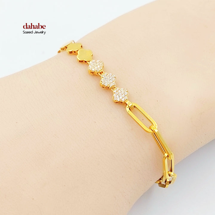 21K اسوارة بيبر كليب فرفشØ-مجوهرات الشيخ سعيد-Saeed Jewelry 