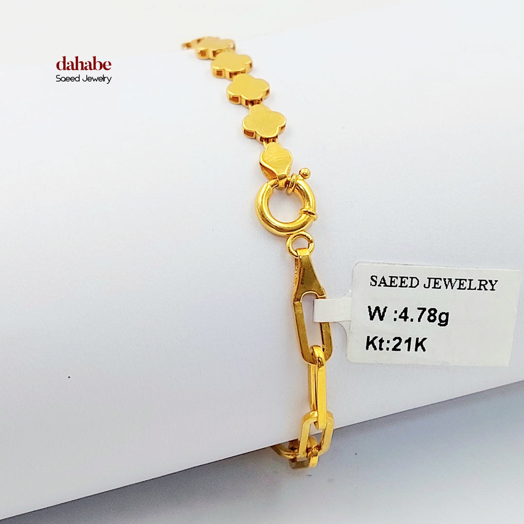 21K اسوارة بيبر كليب فرفشØ-مجوهرات الشيخ سعيد-Saeed Jewelry 