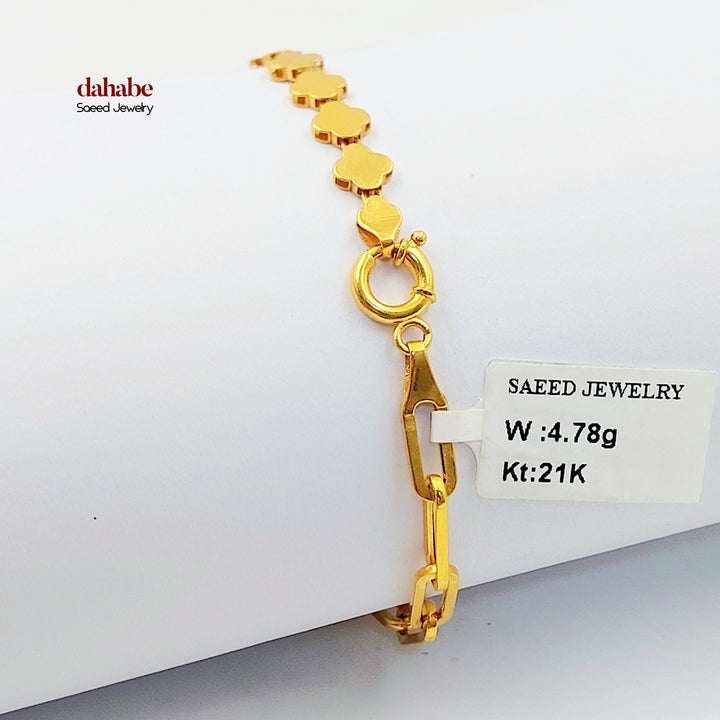 21K اسوارة بيبر كليب فرفشØ-مجوهرات الشيخ سعيد-Saeed Jewelry 