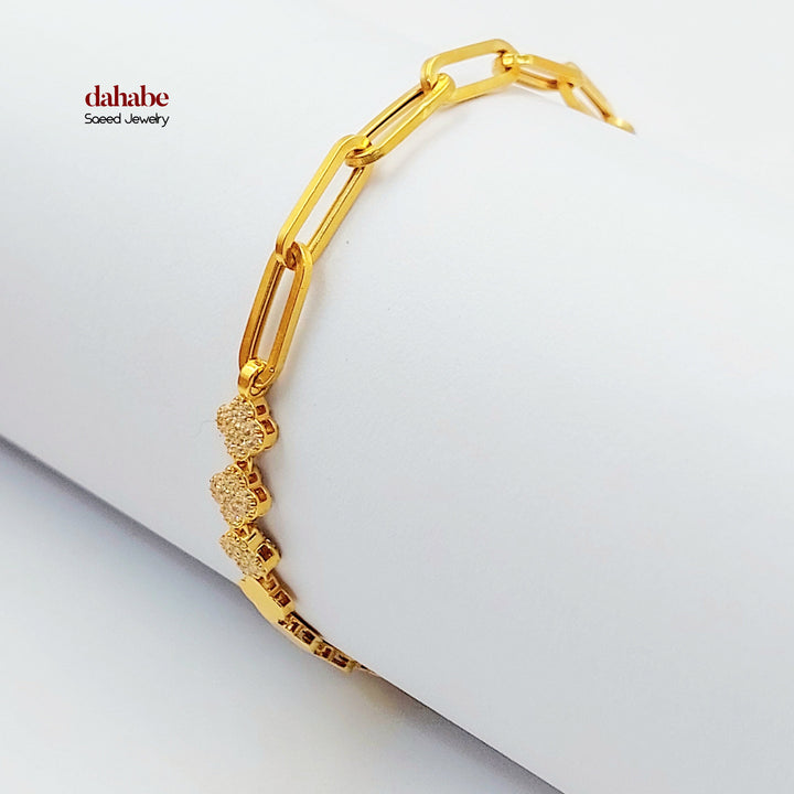 21K اسوارة بيبر كليب فرفشØ-مجوهرات الشيخ سعيد-Saeed Jewelry 
