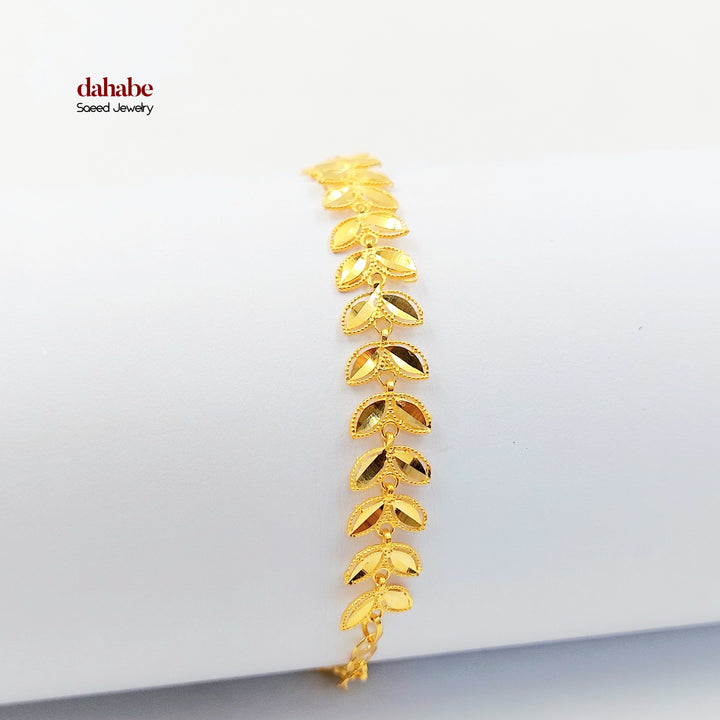 21K اسوارة ورق الشجر-مجوهرات الشيخ سعيد-Saeed Jewelry 