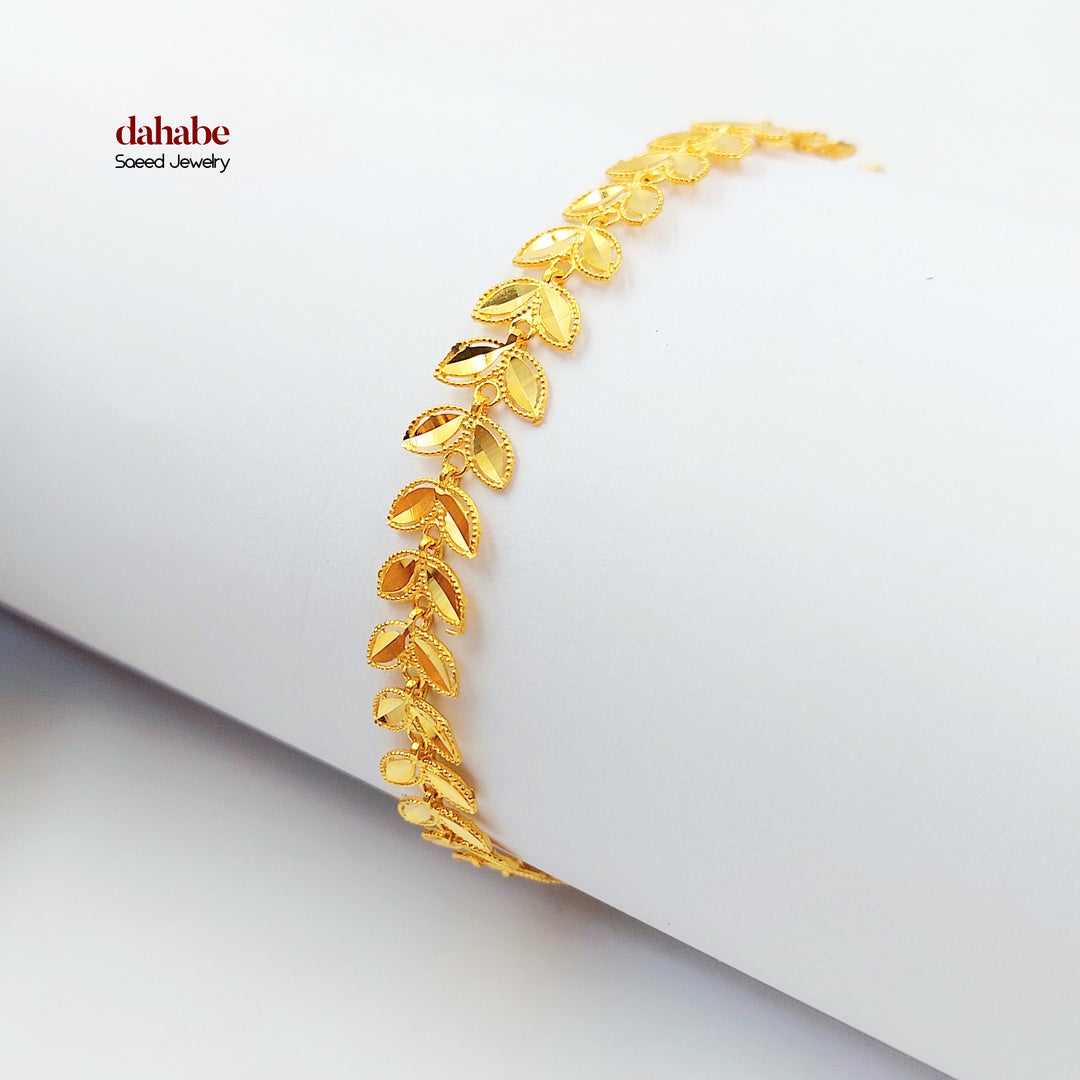 21K اسوارة ورق الشجر-مجوهرات الشيخ سعيد-Saeed Jewelry 