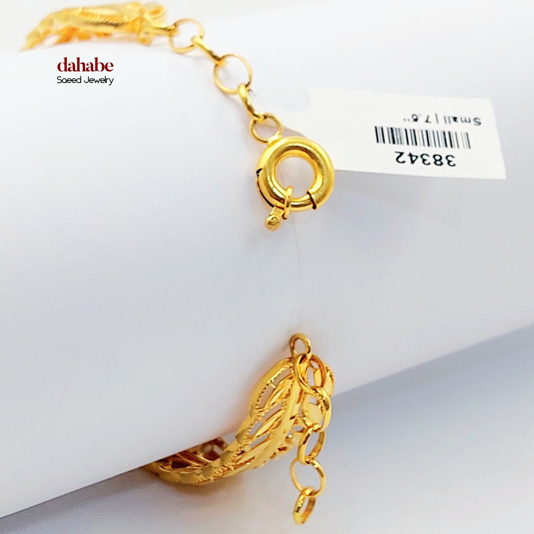 21K اسوارة ورق الشجر-مجوهرات الشيخ سعيد-Saeed Jewelry 