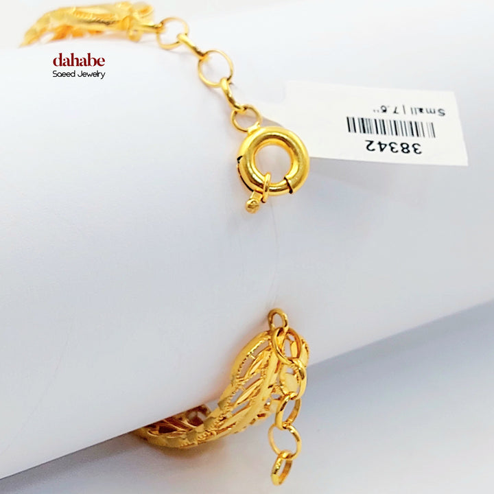 21K اسوارة ورق الشجر-مجوهرات الشيخ سعيد-Saeed Jewelry 