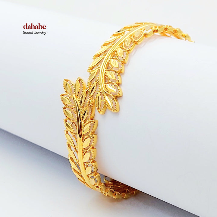 21K اسوارة ورق الشجر-مجوهرات الشيخ سعيد-Saeed Jewelry 