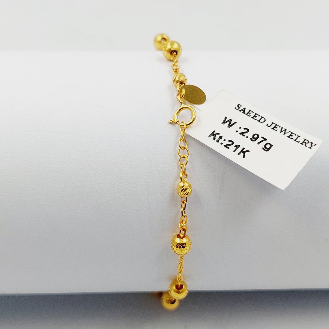 21K اسوارة طابات ناعم-مجوهرات الشيخ سعيد-Saeed Jewelry 