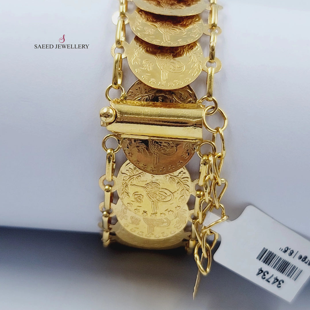 21K اسوارة ليرات رشادي قشرة-مجوهرات الشيخ سعيد-Saeed Jewelry 