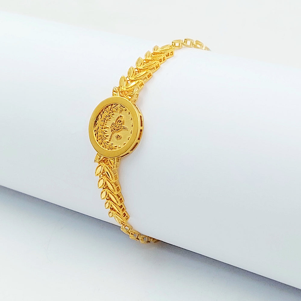 21K اسوارة ورق الشجر رشادي-مجوهرات الشيخ سعيد-Saeed Jewelry 