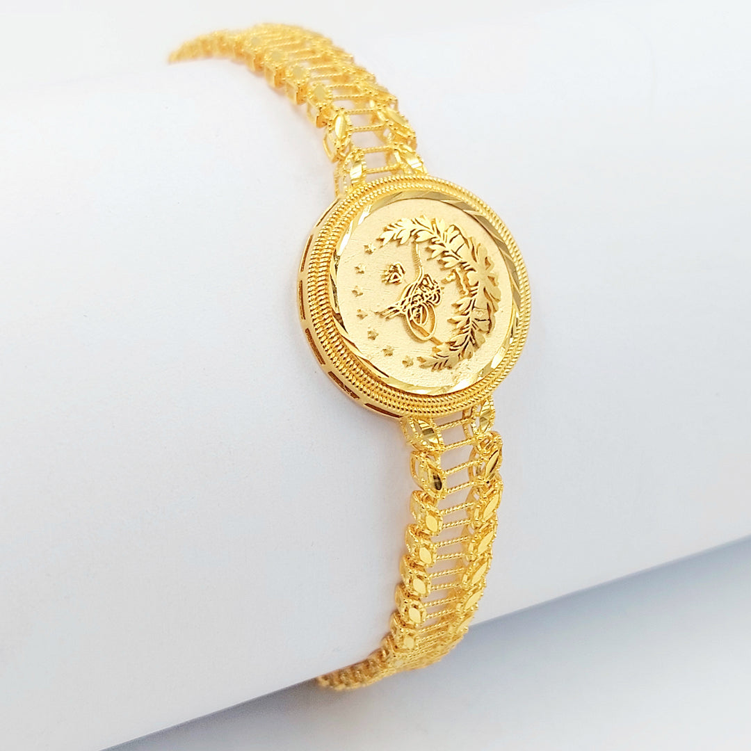 21K اسوارة ورق الشجر رشادي-مجوهرات الشيخ سعيد-Saeed Jewelry 