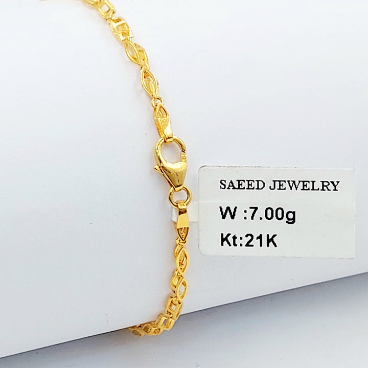 21K اسوارة ورق الشجر رشادي-مجوهرات الشيخ سعيد-Saeed Jewelry 