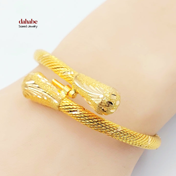 21K اسوارة مبرومة-مجوهرات الشيخ سعيد-Saeed Jewelry 