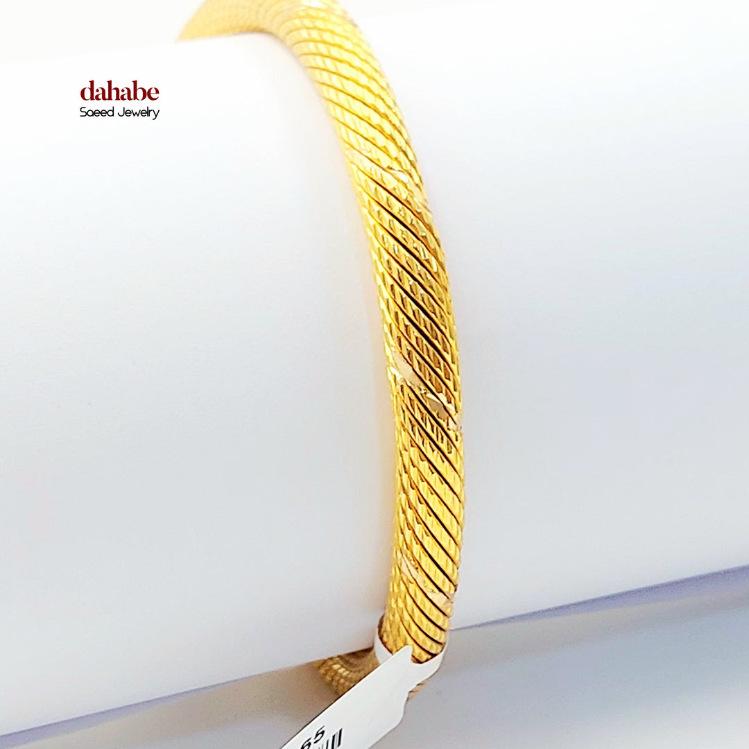 21K اسوارة مبرومة-مجوهرات الشيخ سعيد-Saeed Jewelry 
