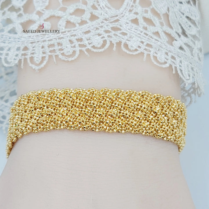 21K اسوارة فانسي عريض-مجوهرات الشيخ سعيد-Saeed Jewelry 