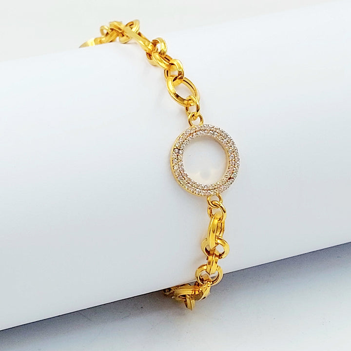 21K اسوارة جنزير مرصع-مجوهرات الشيخ سعيد-Saeed Jewelry 