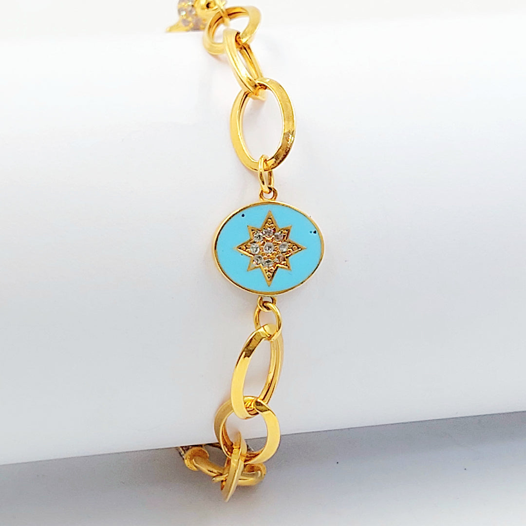 21K اسوارة جنزير مرصع-مجوهرات الشيخ سعيد-Saeed Jewelry 