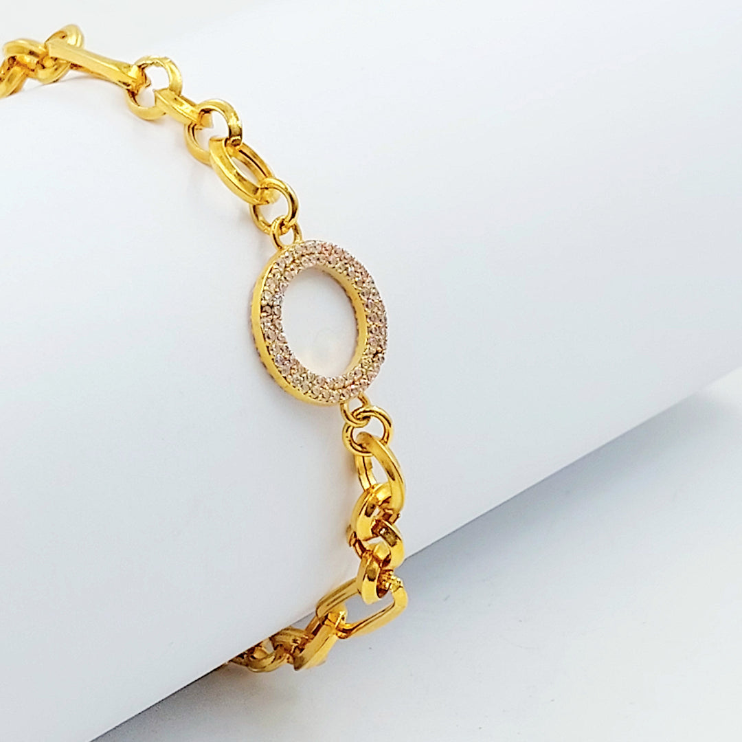 21K اسوارة جنزير مرصع-مجوهرات الشيخ سعيد-Saeed Jewelry 