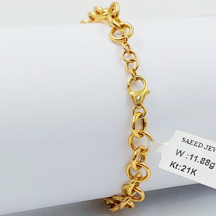 21K اسوارة جنزير مرصع-مجوهرات الشيخ سعيد-Saeed Jewelry 