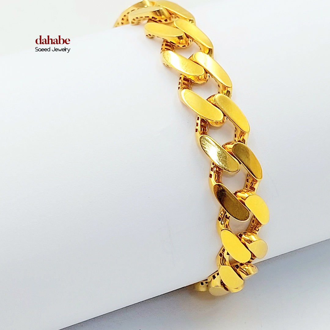 21K اسوارة جنزير مرصع-مجوهرات الشيخ سعيد-Saeed Jewelry 