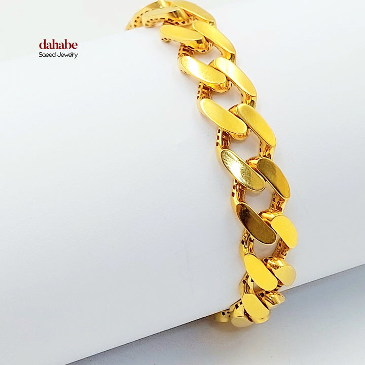 21K اسوارة جنزير مرصع-مجوهرات الشيخ سعيد-Saeed Jewelry 