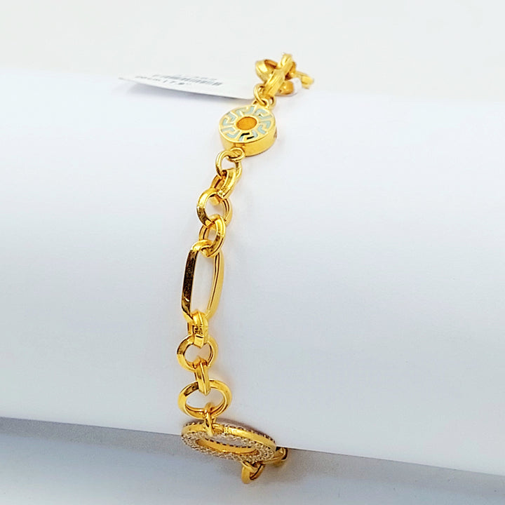 21K اسوارة جنزير مرصع-مجوهرات الشيخ سعيد-Saeed Jewelry 