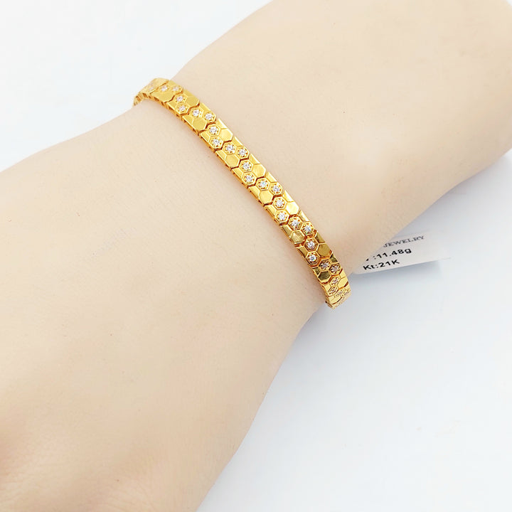 21K اسوارة اكسترا مرصع-مجوهرات الشيخ سعيد-Saeed Jewelry 