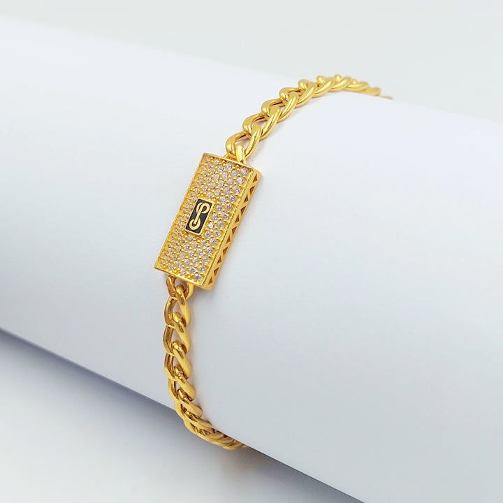 21K اسوارة جنزير مرصع-مجوهرات الشيخ سعيد-Saeed Jewelry 