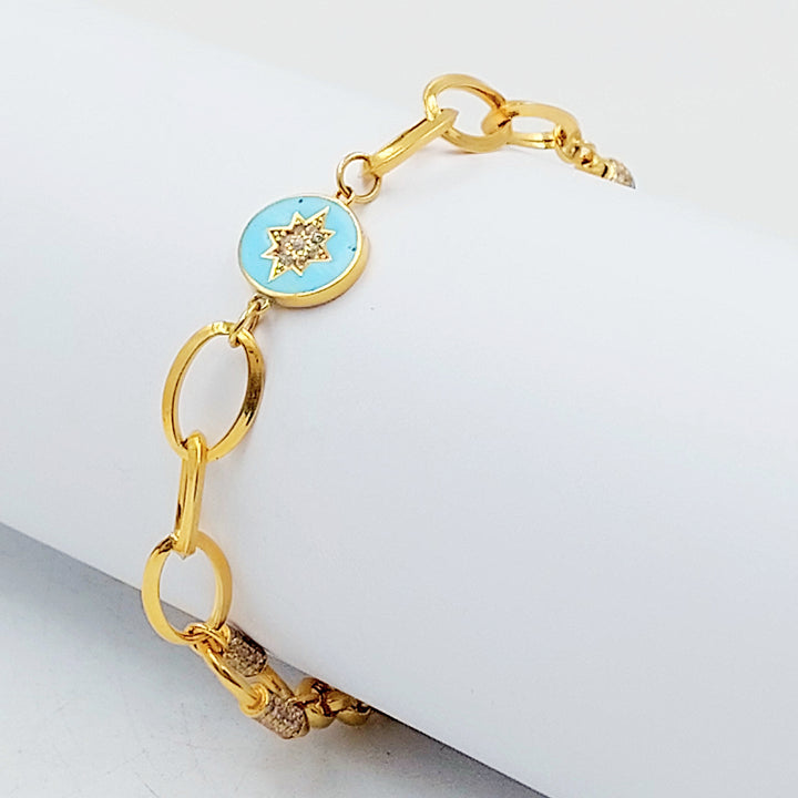 21K اسوارة جنزير مرصع-مجوهرات الشيخ سعيد-Saeed Jewelry 
