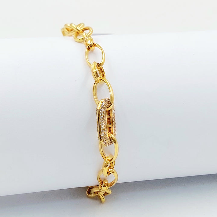 21K اسوارة جنزير مرصع-مجوهرات الشيخ سعيد-Saeed Jewelry 