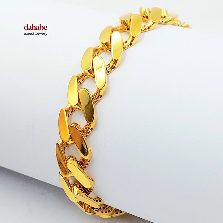 21K اسوارة جنزير مرصع-مجوهرات الشيخ سعيد-Saeed Jewelry 