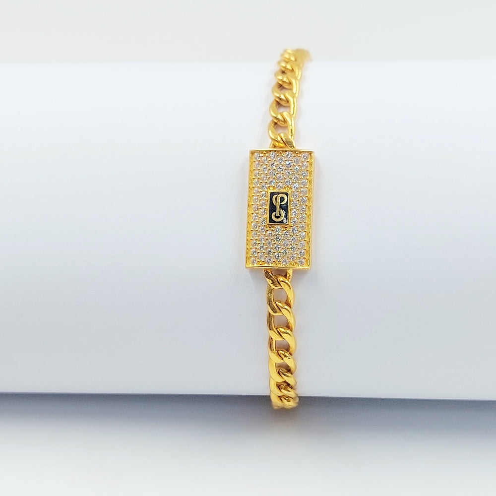 21K اسوارة جنزير مرصع-مجوهرات الشيخ سعيد-Saeed Jewelry 