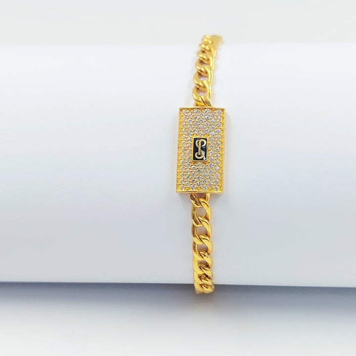 21K اسوارة جنزير مرصع-مجوهرات الشيخ سعيد-Saeed Jewelry 