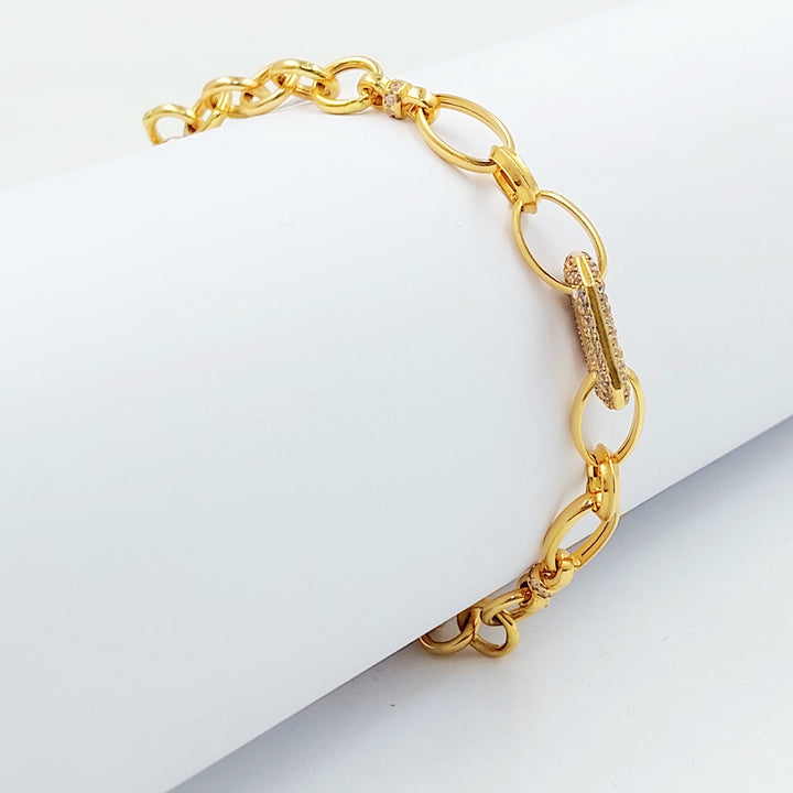21K اسوارة جنزير مرصع-مجوهرات الشيخ سعيد-Saeed Jewelry 