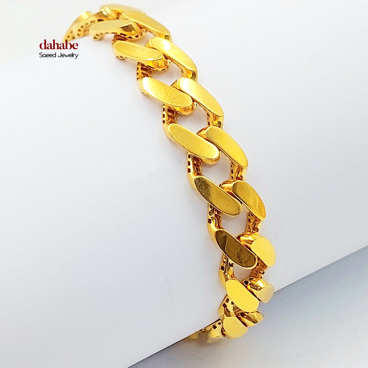 21K اسوارة جنزير مرصع-مجوهرات الشيخ سعيد-Saeed Jewelry 