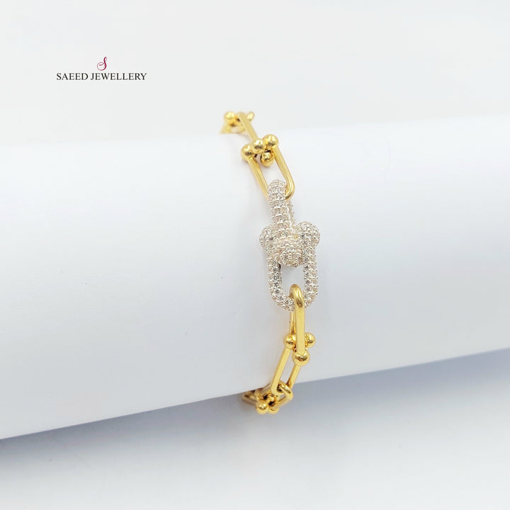 21K اسوارة بيبر كليب مرصع-مجوهرات الشيخ سعيد-Saeed Jewelry 