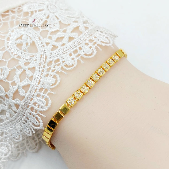 21K اسوارة اكسترا مرصع-مجوهرات الشيخ سعيد-Saeed Jewelry 