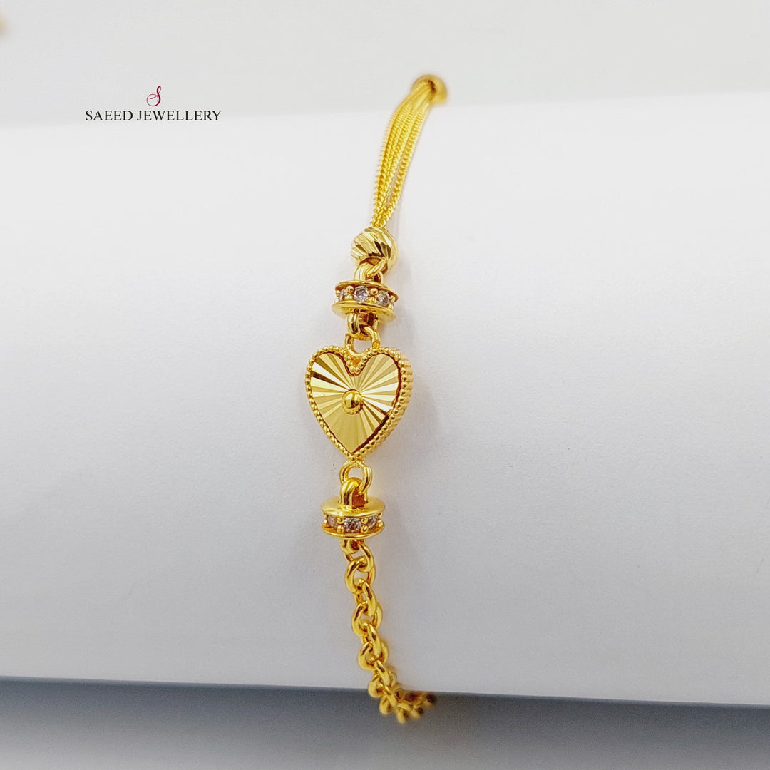 21K اسوارة قلب مرصع-مجوهرات الشيخ سعيد-Saeed Jewelry 