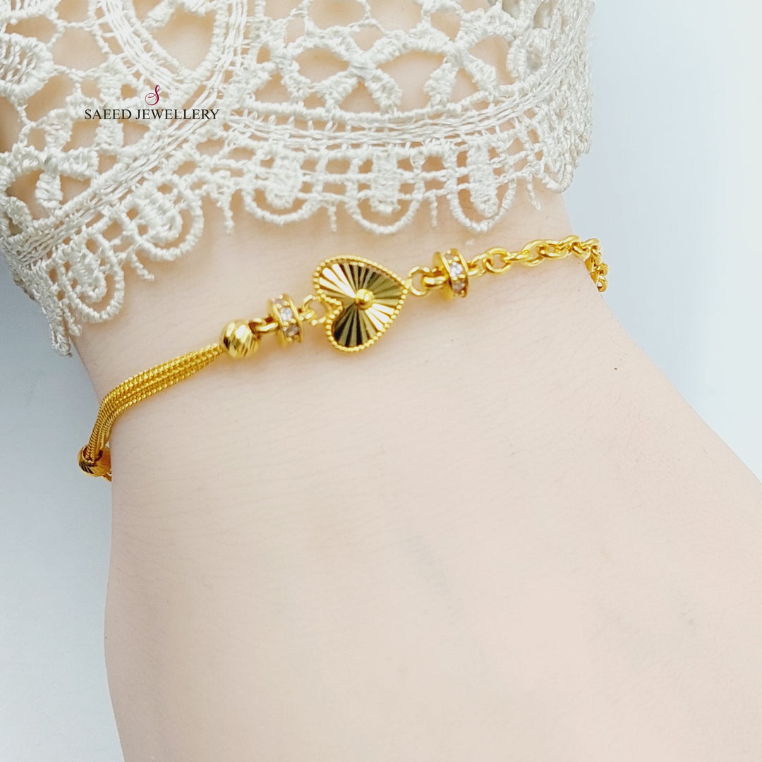 21K اسوارة قلب مرصع-مجوهرات الشيخ سعيد-Saeed Jewelry 